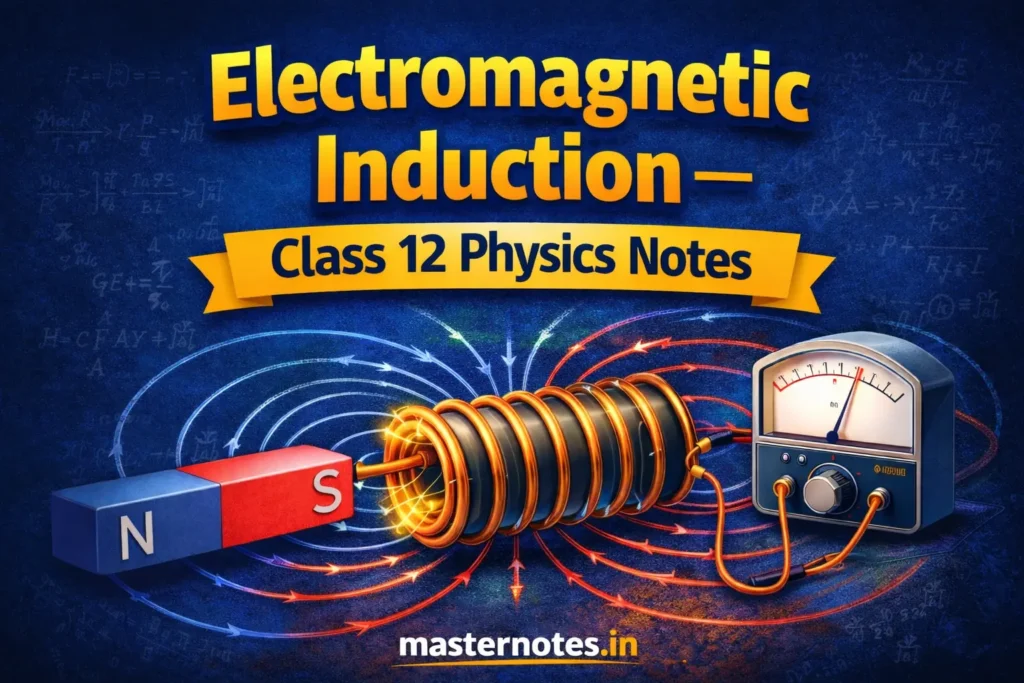 Electromagnetic Induction — Class 12 Physics Notes,electromagnetic induction NCERT,electromagnetic induction HBSE,electromagnetic induction class 12 HBSE,electromagnetic induction class 12 NCERT,faraday's law of electromagnetic induction class 12